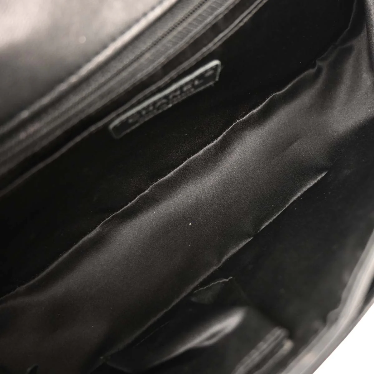 Chanel 2006-2008 Black Lambskin Shoulder Bag - Image 8