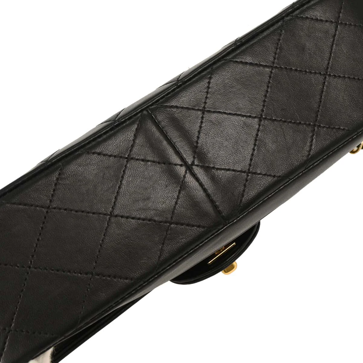 Chanel 1989-1991 Black Lambskin Shoulder Bag - Image 3