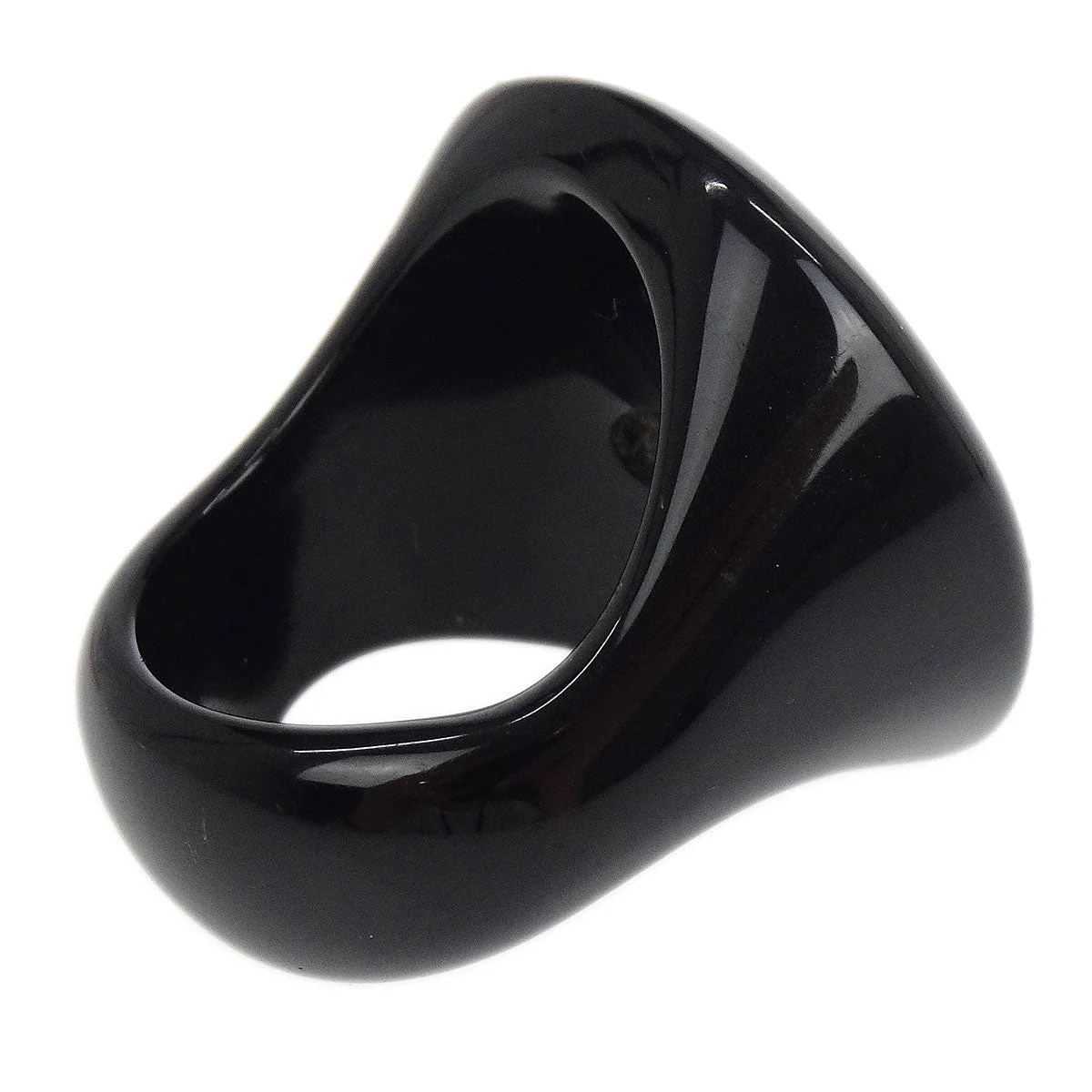 Chanel Ring Black Acrylic #53 03P - Image 2