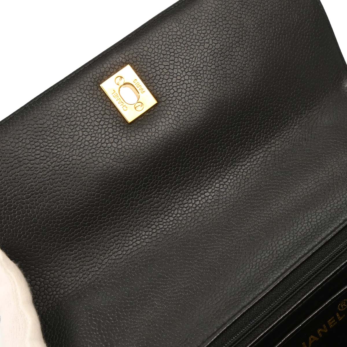 Chanel 1996-1997 Black Caviar Kelly Handbag - Image 6