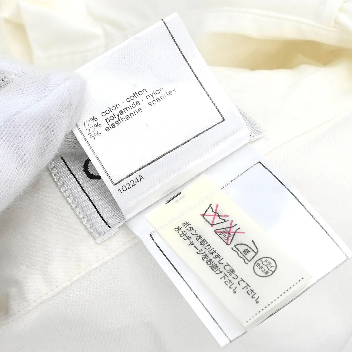 Chanel 2000 Shirt Blouse White #42 - Image 10