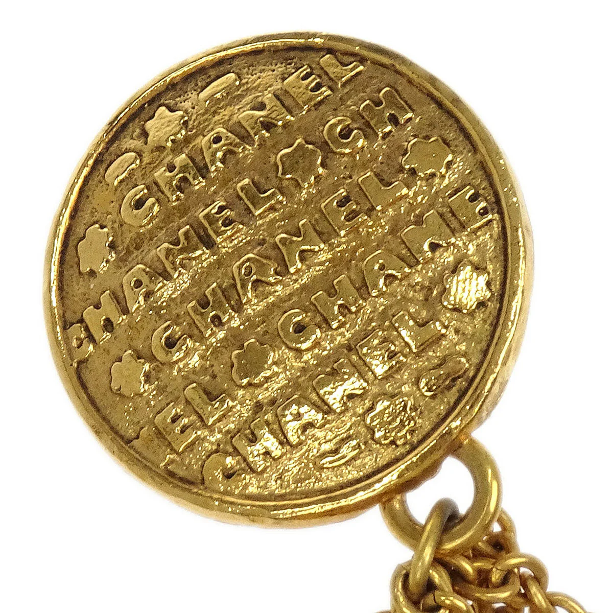 Chanel Medallion CC Dangle Earrings Clip-On Gold 28/2819 - Image 3