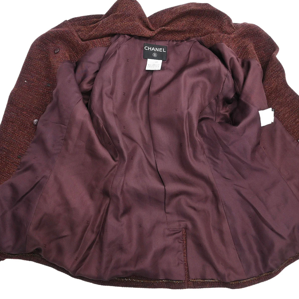 Chanel 1998 Setup Suit Jacket Skirt Brown #42 - Image 6