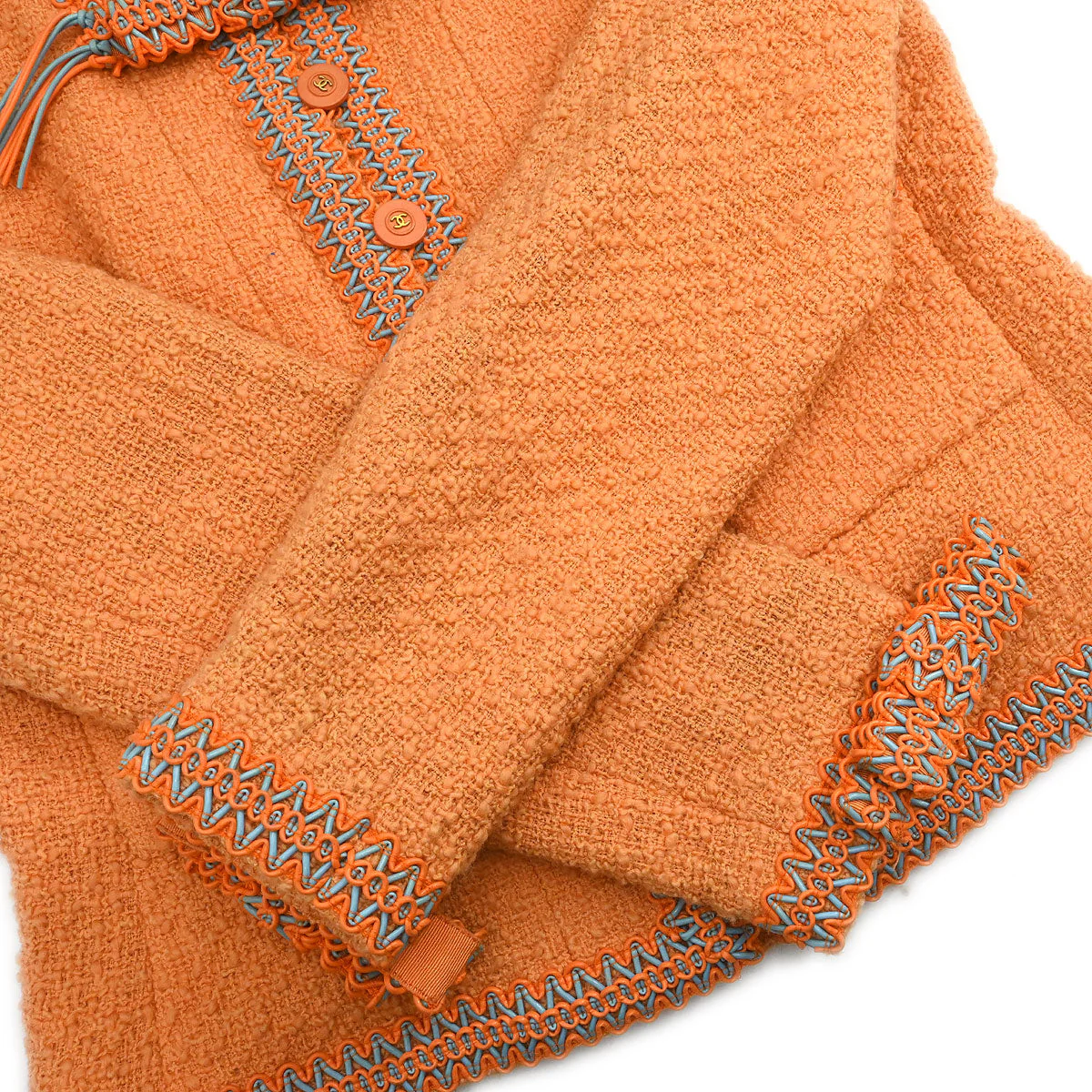 Chanel 1994 Setup Suit Jacket Skirt Orange #40 - Image 4