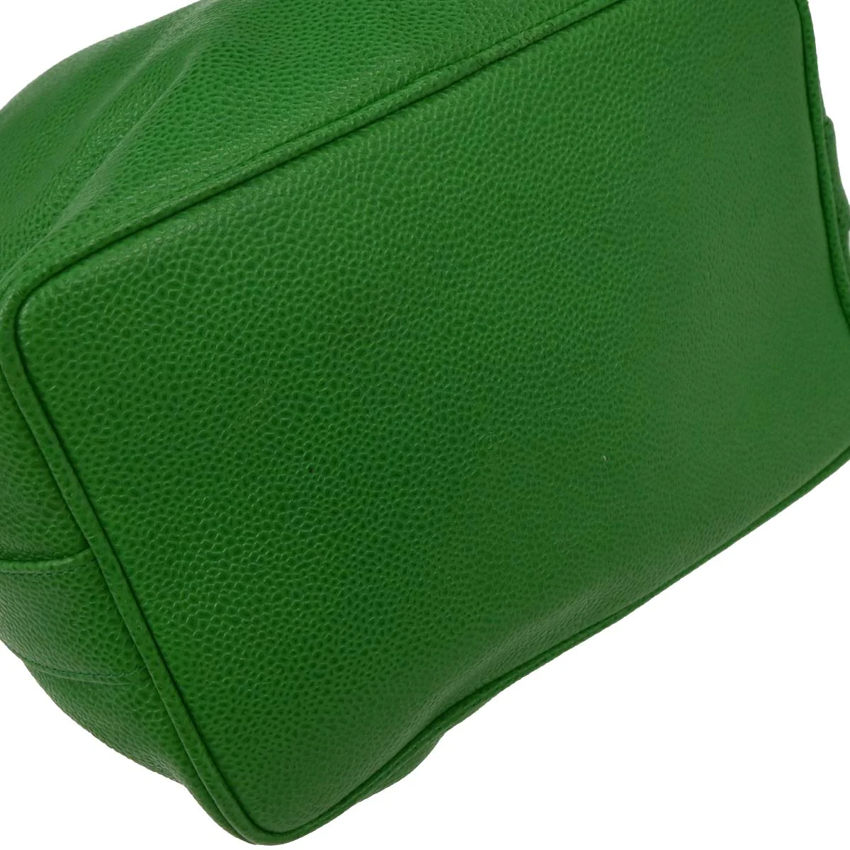 Chanel Green Caviar Bucket Shoulder Bag - Image 5