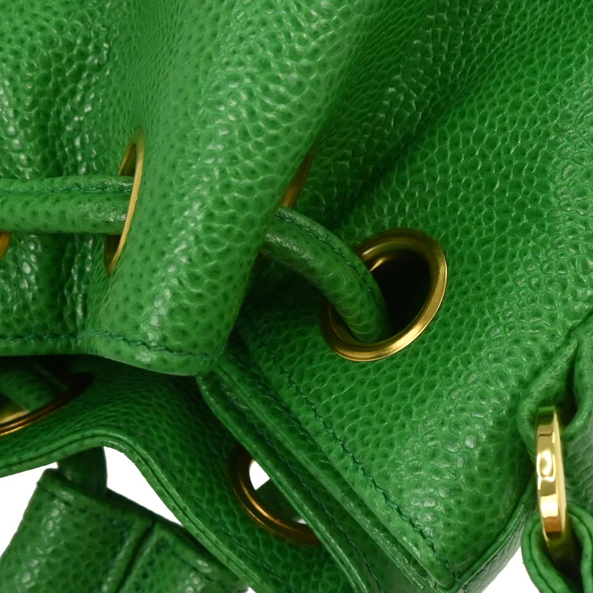 Chanel Green Caviar Bucket Shoulder Bag - Image 6