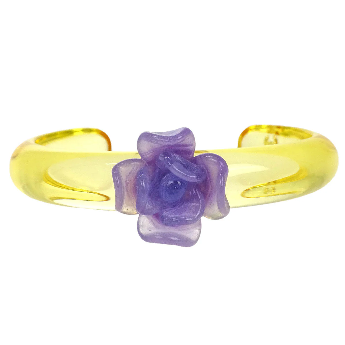 Chanel Bangle Yellow Purple Acrylic Camellia 01P