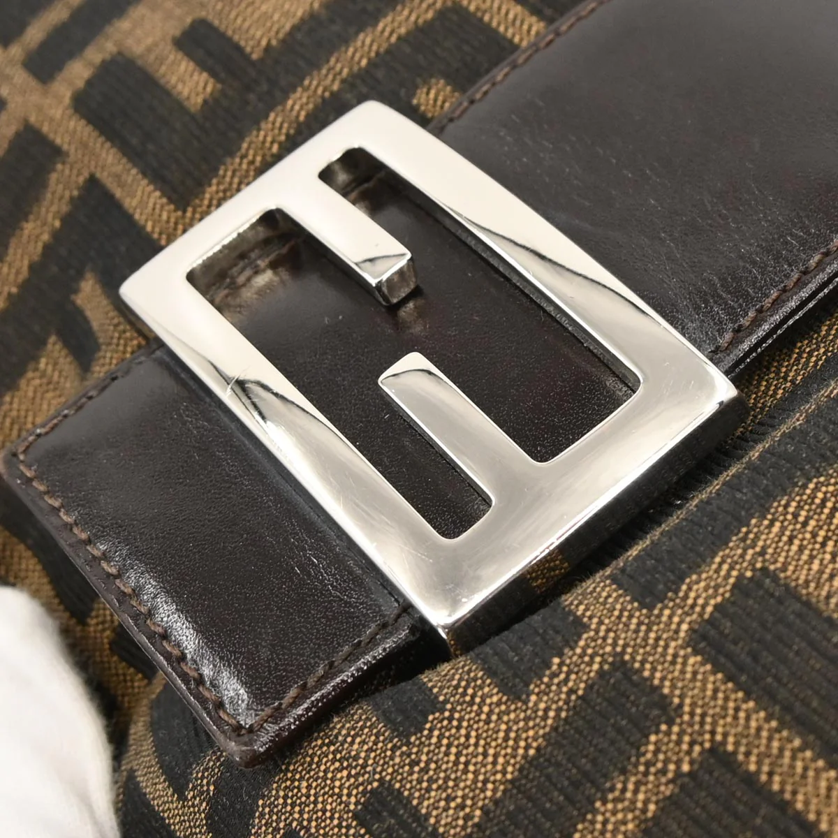 Fendi Brown Canvas Zucca Handbag - Image 5