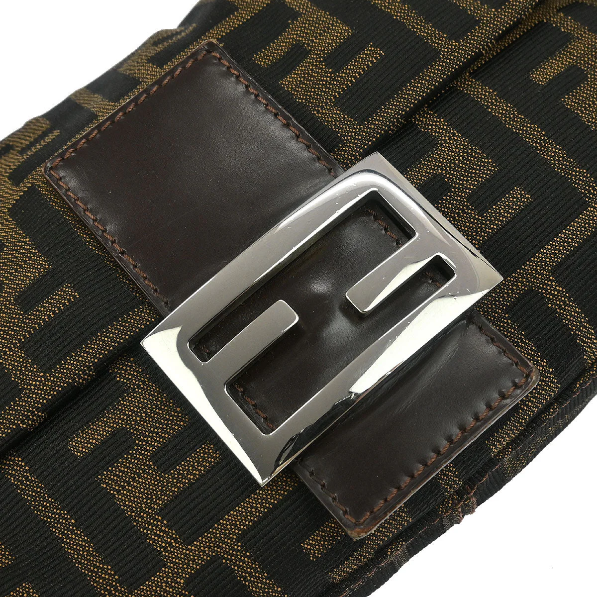 Fendi Brown Zucca Baguette Handbag - Image 5