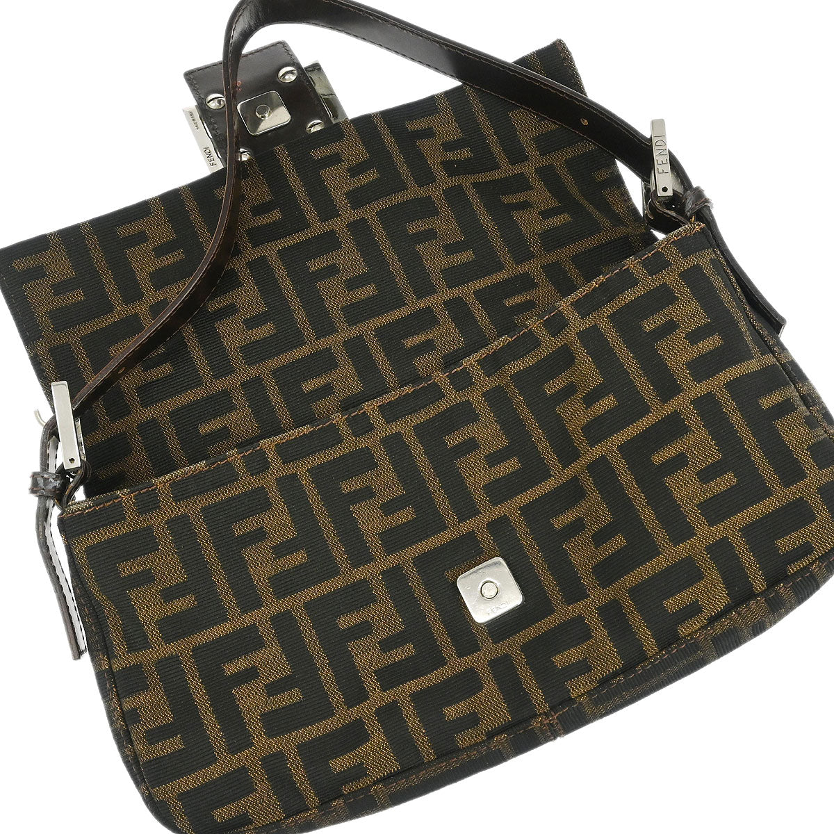 Fendi Brown Zucca Baguette Handbag - Image 6