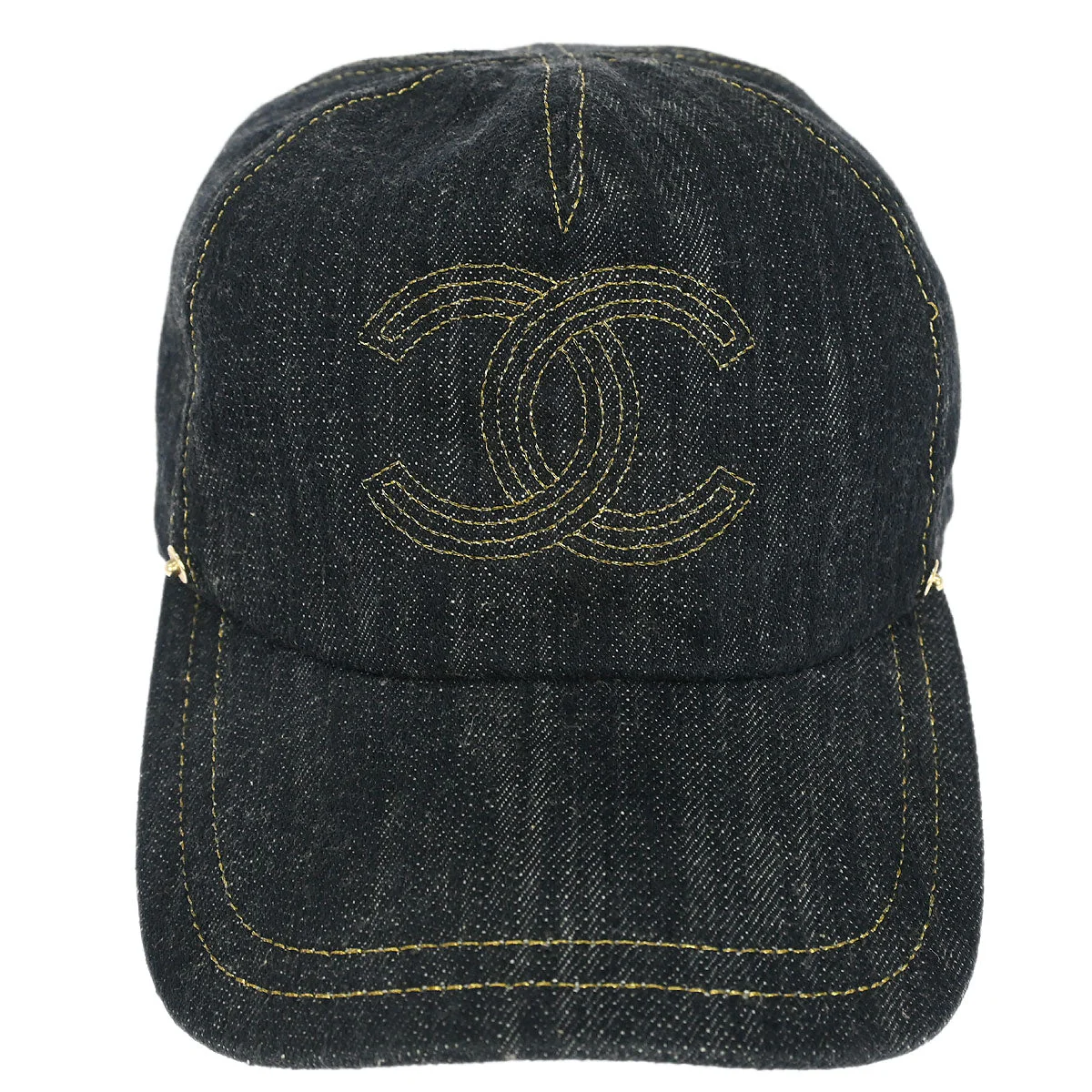 Chanel Cap Hat Denim Navy #M Small Good - Image 2