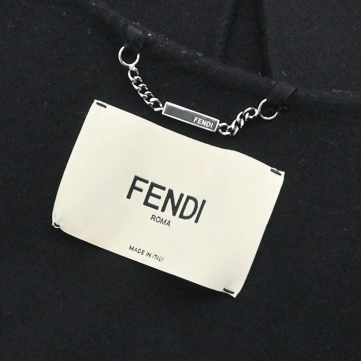 Fendi * Collarless Single Breasted Coat Black #36 - Image 10