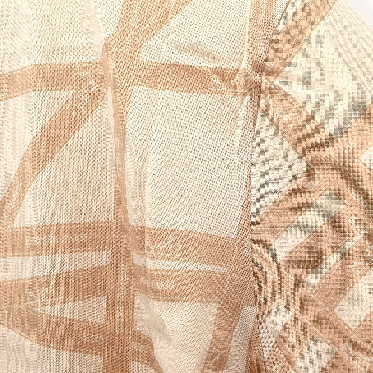 Hermes T-shirt Top Light Beige #S - Image 4