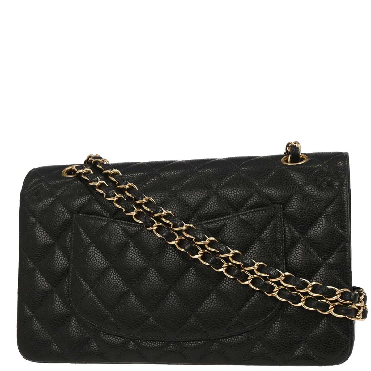 Chanel 2004-2005 Black Caviar Medium Classic Double Flap Shoulder Bag - Image 2