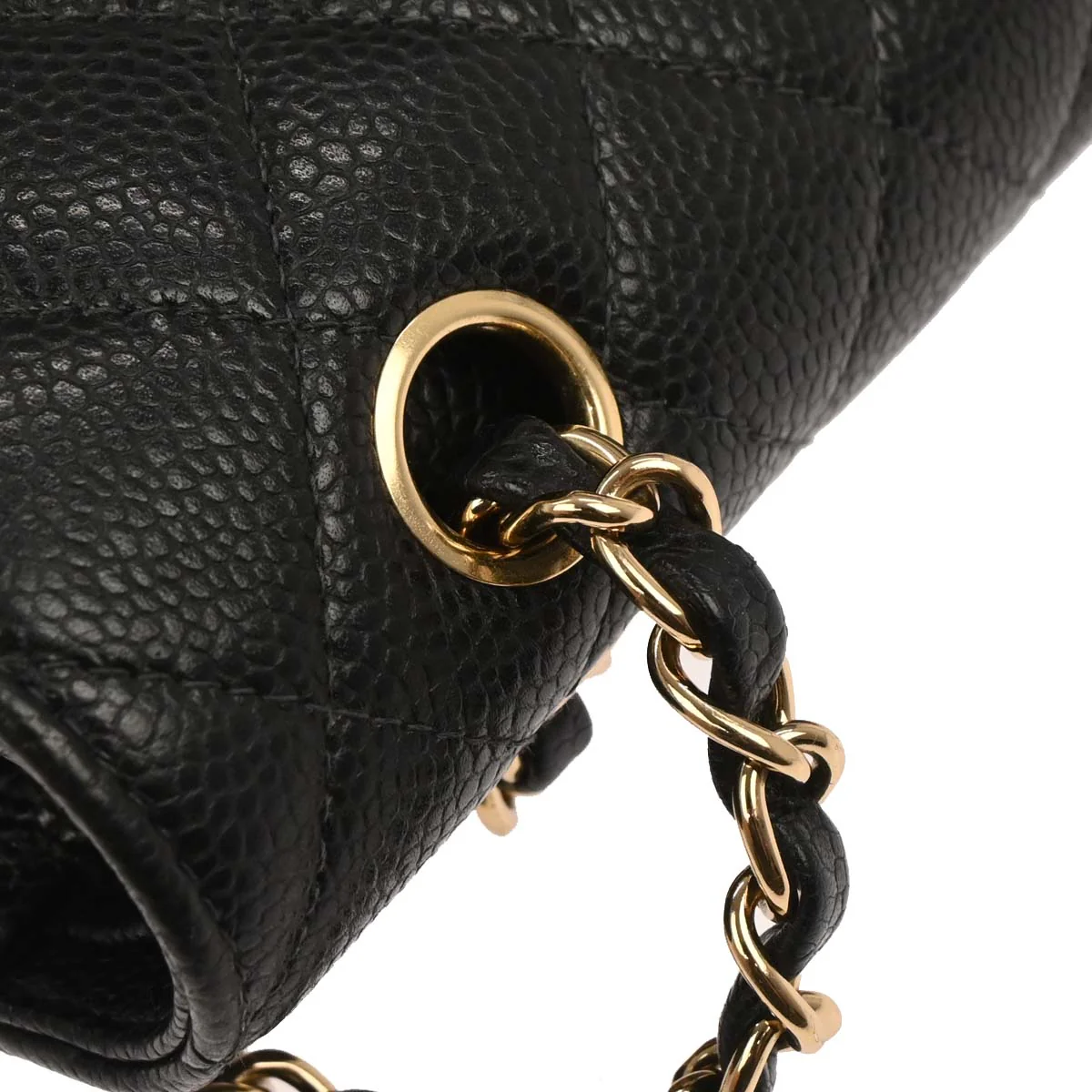 Chanel 2004-2005 Black Caviar Medium Classic Double Flap Shoulder Bag - Image 5