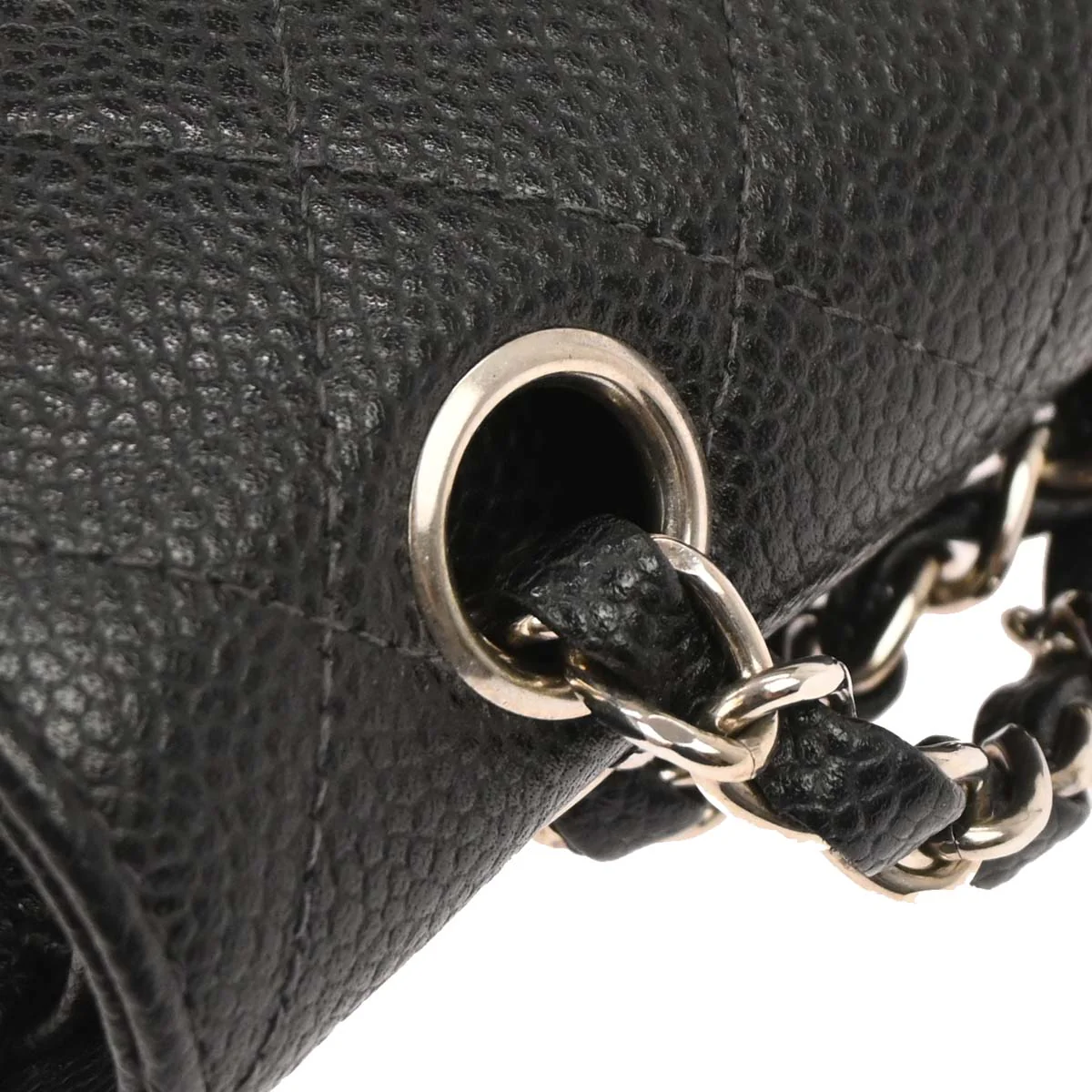 Chanel 2000-2001 Black Caviar Small Classic Double Flap Shoulder Bag - Image 5