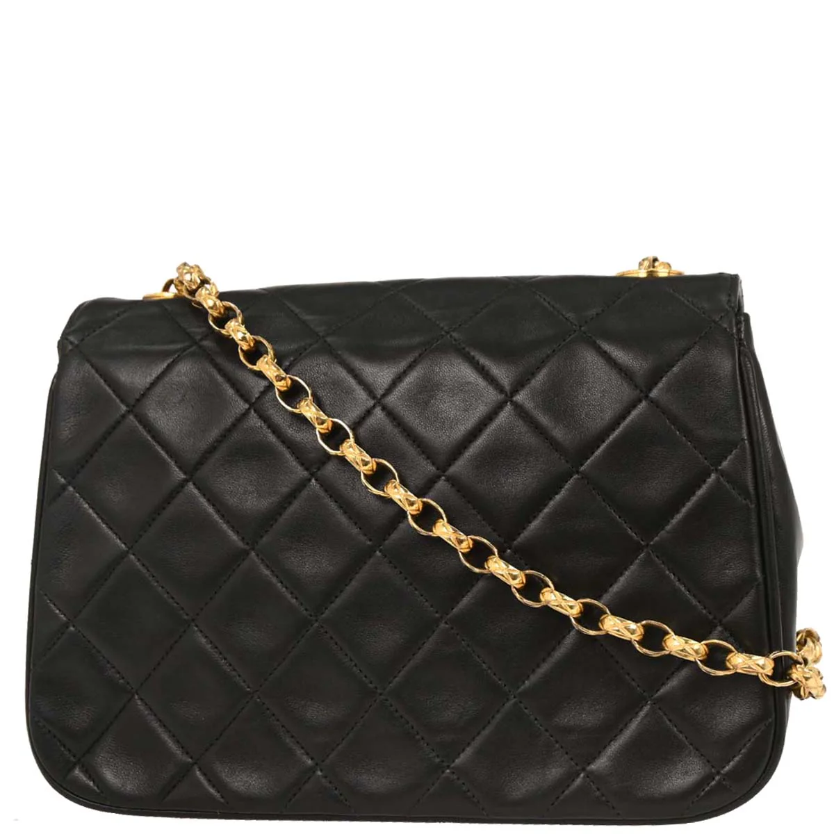 Chanel 1991-1994 Black Lambskin Shoulder Bag - Image 2