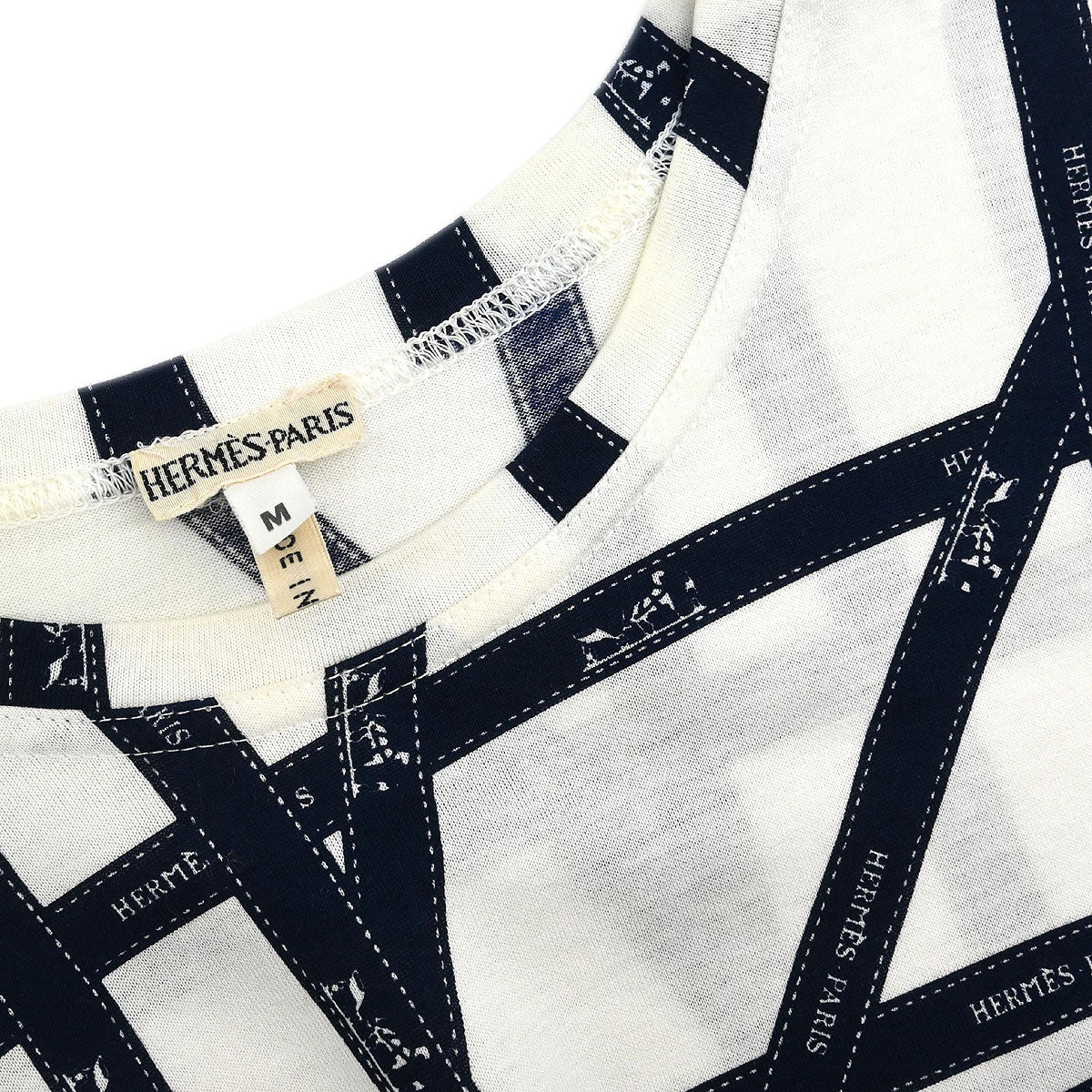Hermes Short Sleeve T-shirt Top White #M - Image 3