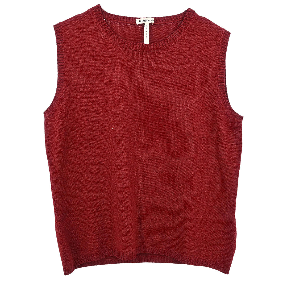 Hermes Ensemble Cardigan Sleeveless Top Bordeaux #ME - Image 3
