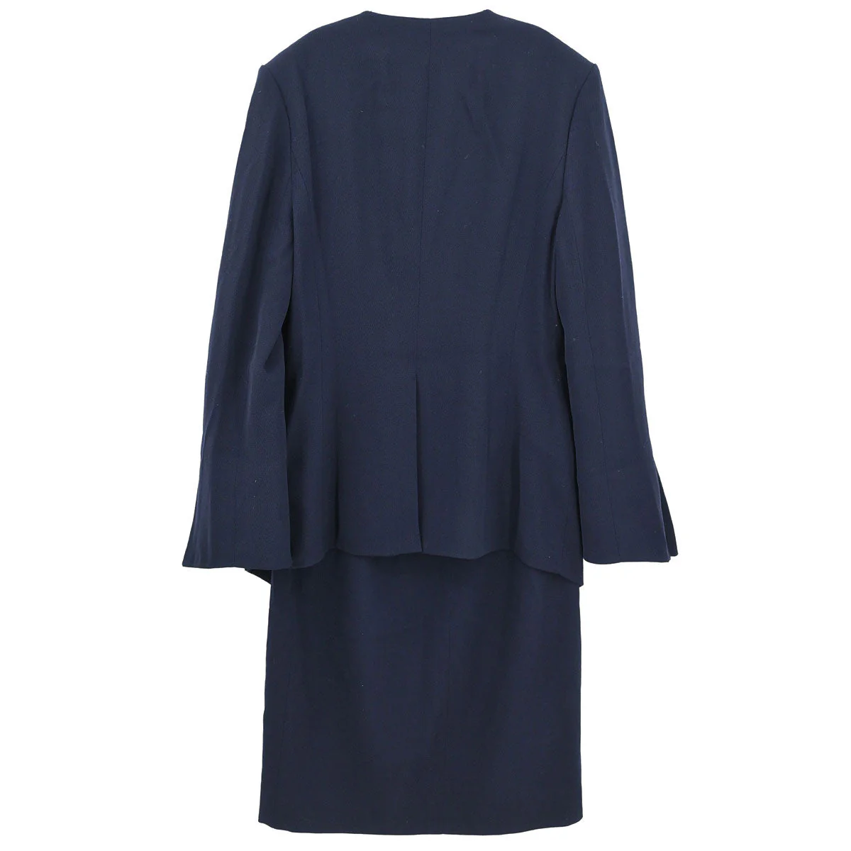 Celine Setup Suit Jacket Skirt Navy #40 - Image 2