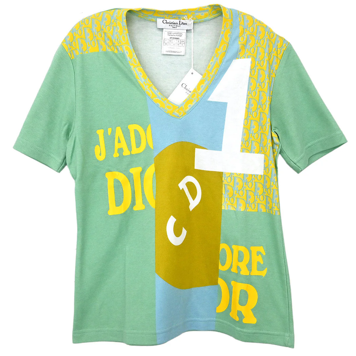 Christian Dior Short Sleeve T-shirt Top Light Green #38