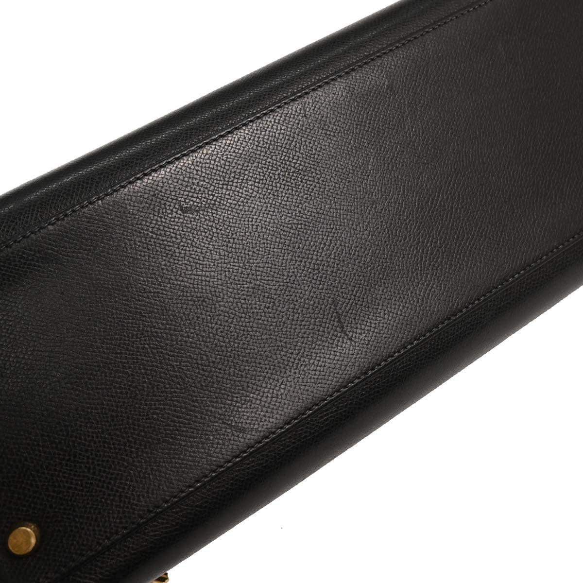 Hermes Black Courchevel Kelly 35 Sellier 2way Shoulder Handbag - Image 9