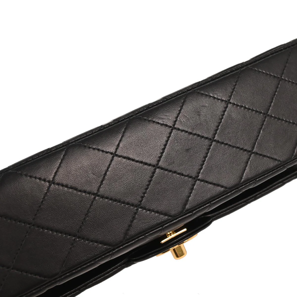 Chanel 1997-1999 Black Lambskin Medium Classic Double Flap Shoulder Bag - Image 3