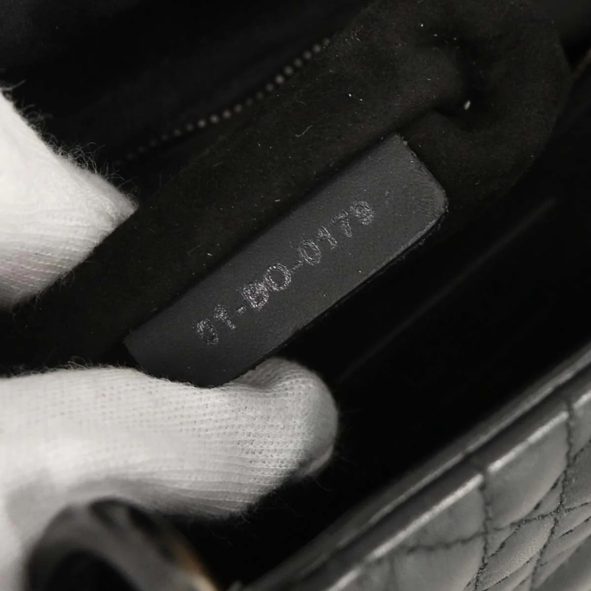 Christian Dior Black Lambskin Lady Dior Cannage Handbag - Image 10