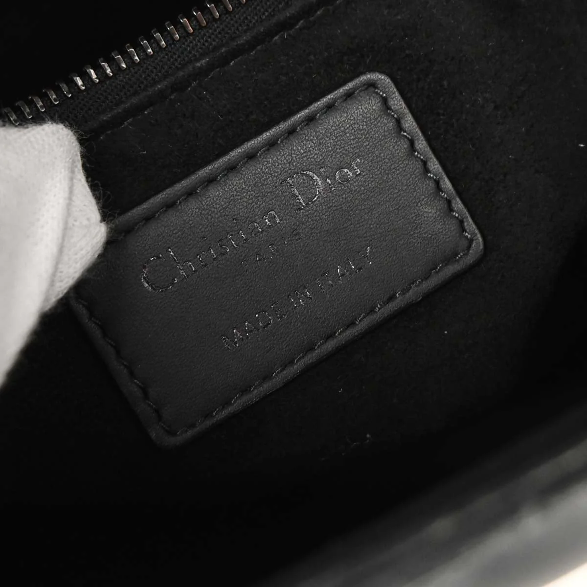 Christian Dior Black Lambskin Lady Dior Cannage Handbag - Image 9