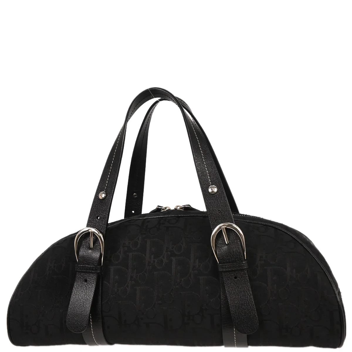 Christian Dior Black Floral Embroidered Trotter Handbag - Image 2