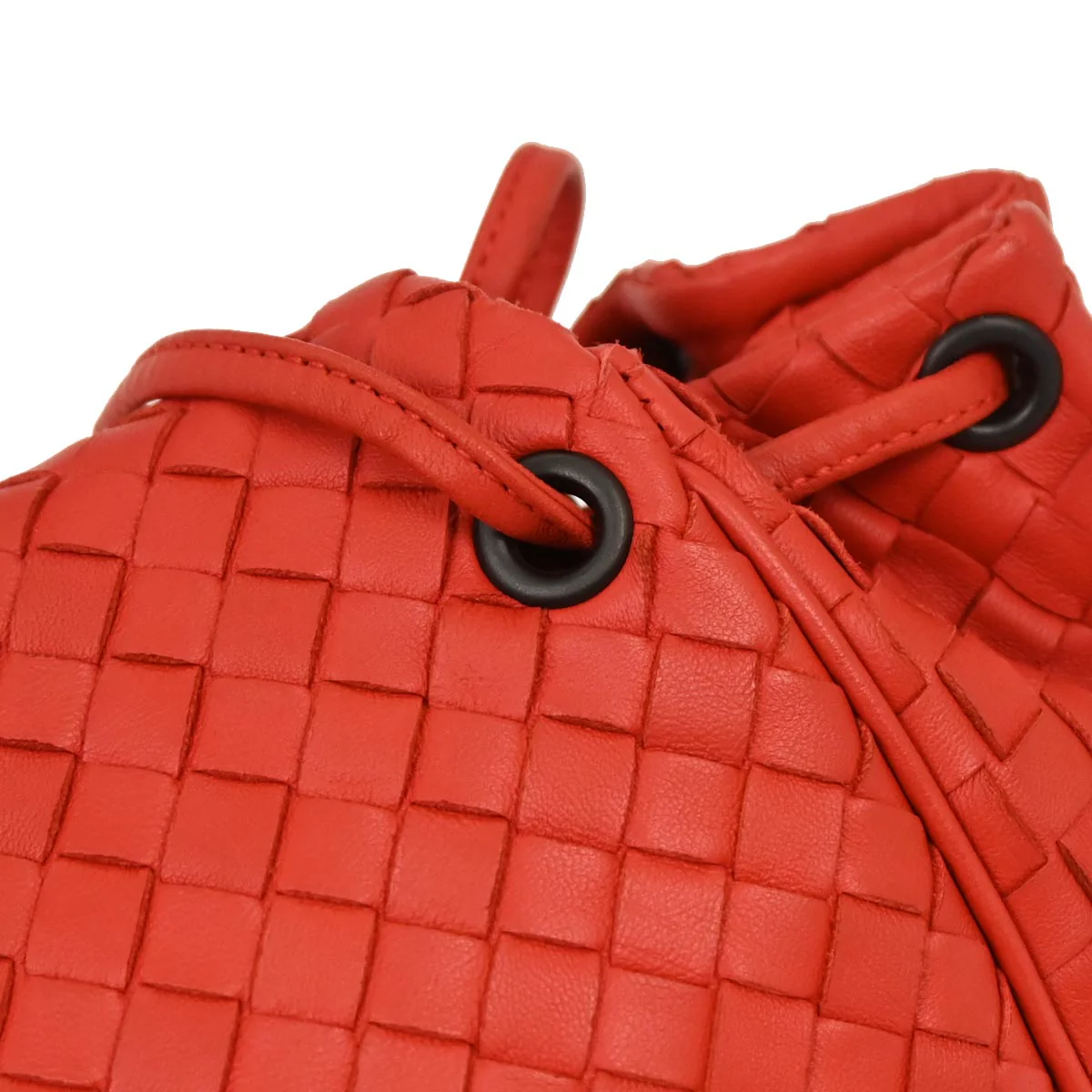 Bottega Veneta Red Lambskin Intrecciato Shoulder Bag - Image 3