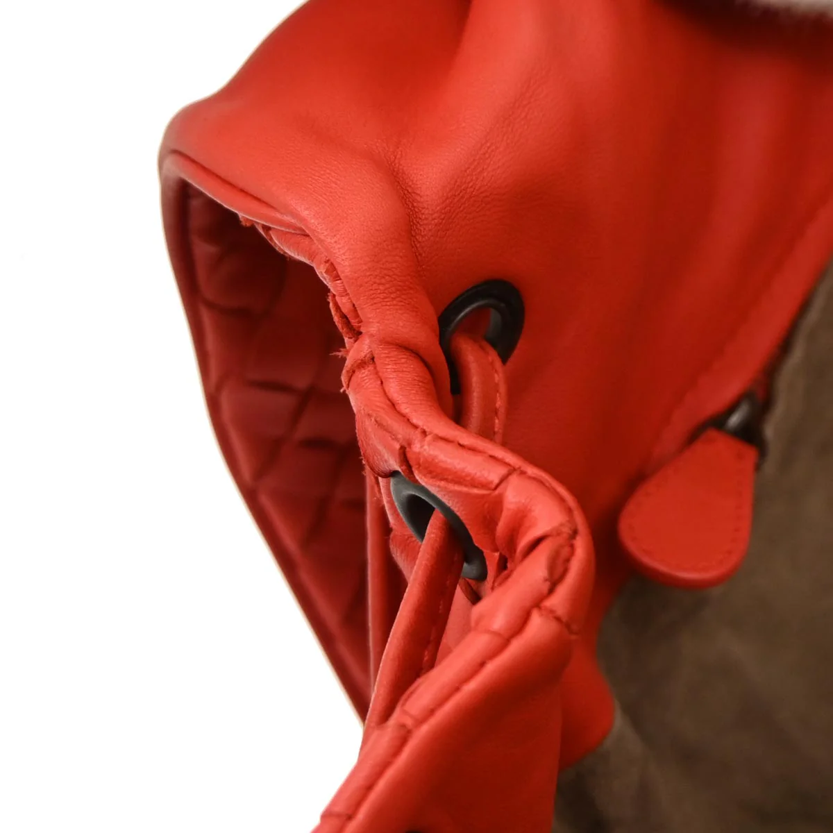 Bottega Veneta Red Lambskin Intrecciato Shoulder Bag - Image 6
