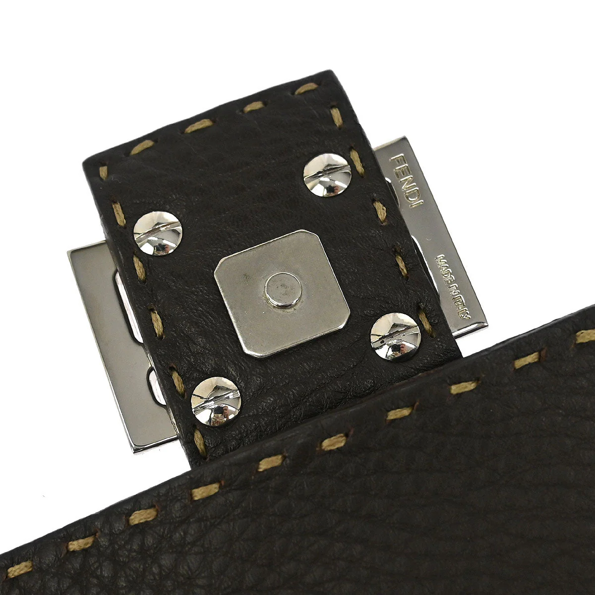 Fendi Brown Leather Mamma Baguette Handbag - Image 10