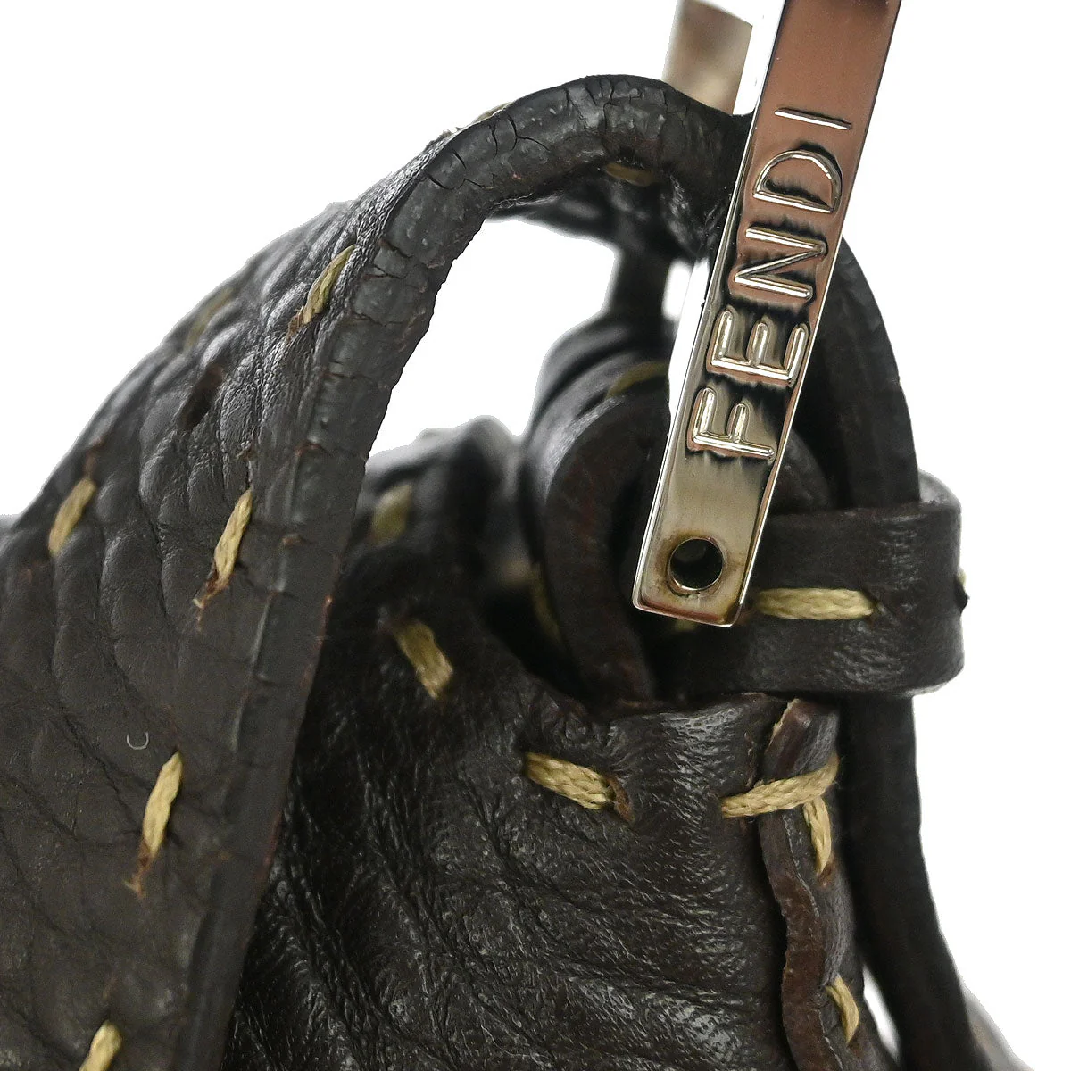 Fendi Brown Leather Mamma Baguette Handbag - Image 5