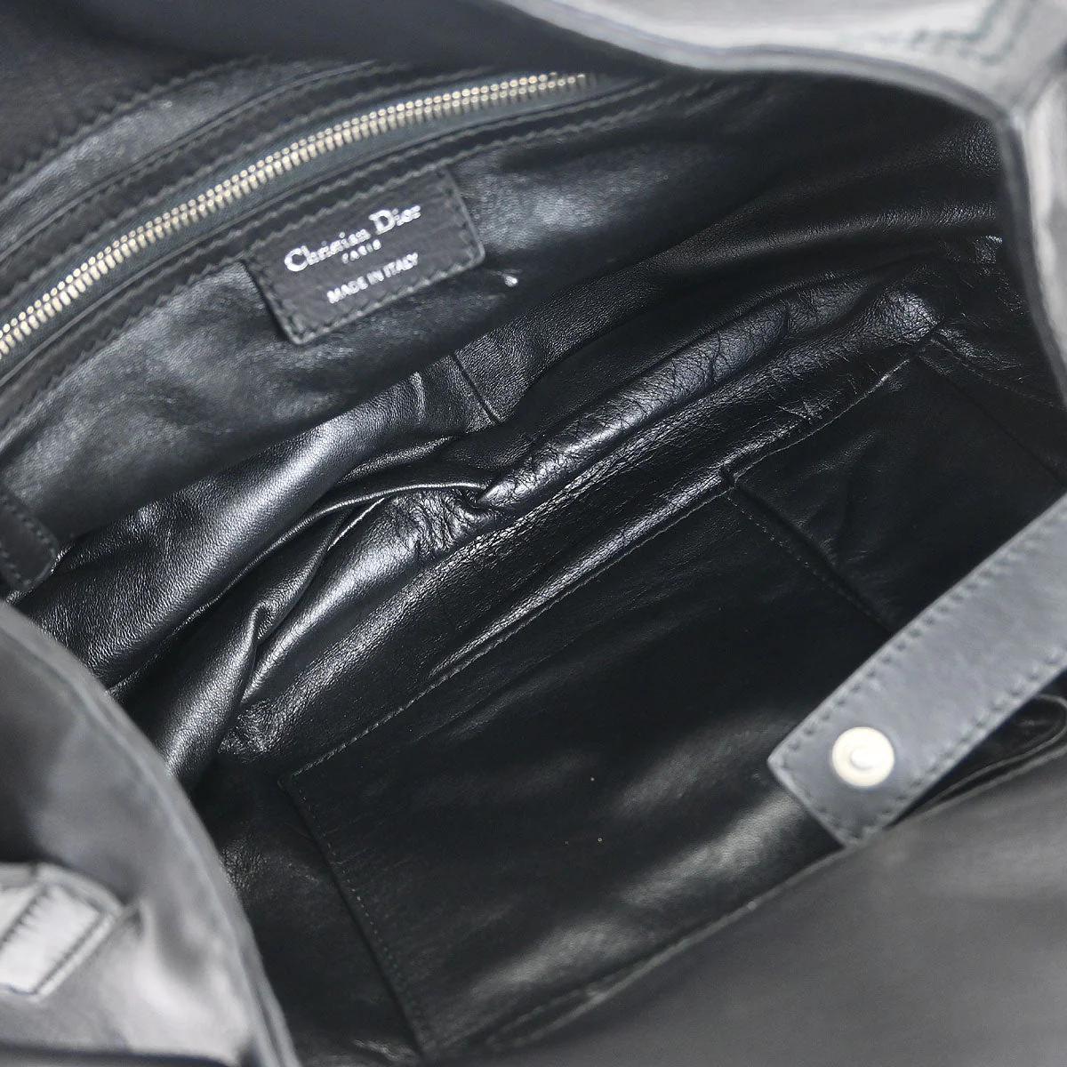 Christian Dior Black Leather Shoulder Bag - Image 8