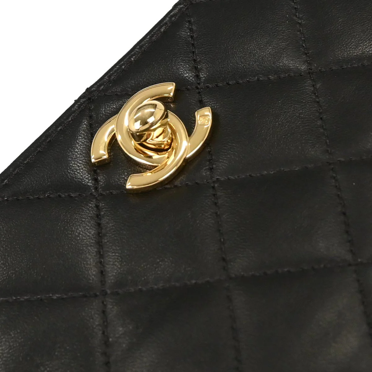 Chanel 2006-2008 Black Lambskin Turnlock Mini Full Flap Shoulder Bag - Image 5