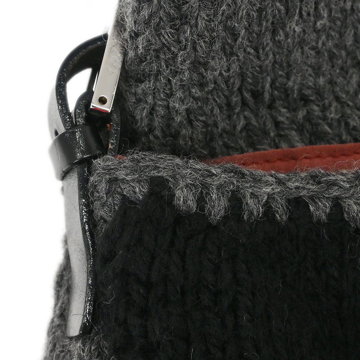 Fendi Gray Wool Baguette Handbag - Image 7