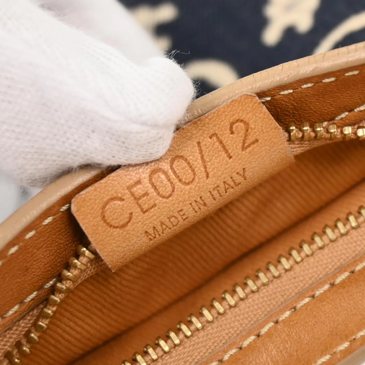Celine Navy Cotton Macadam C Handbag - Image 10