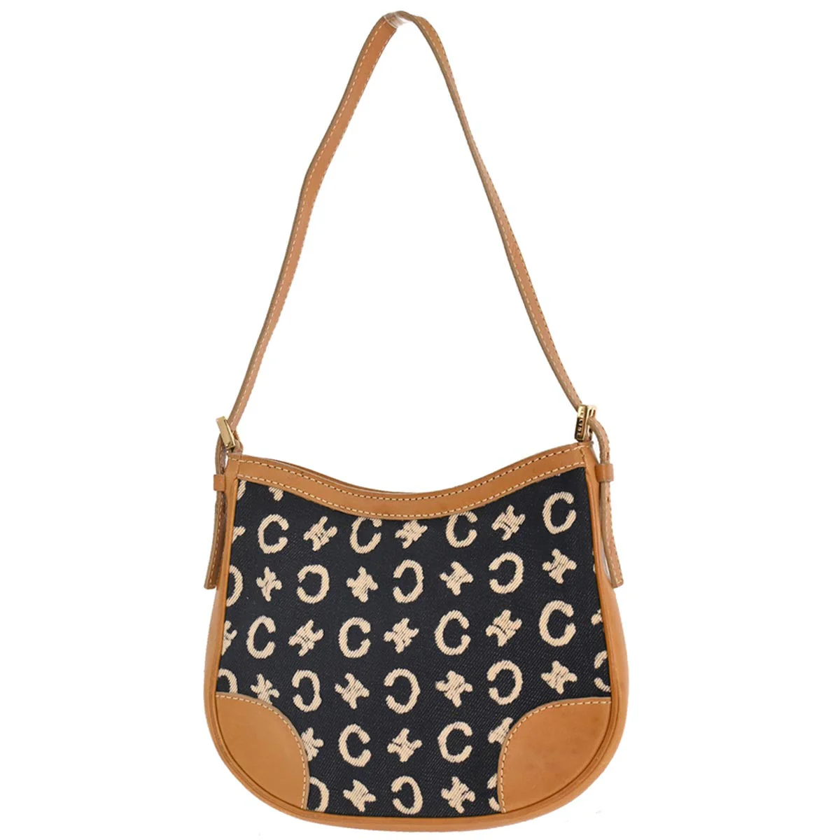 Celine Navy Cotton Macadam C Handbag - Image 2