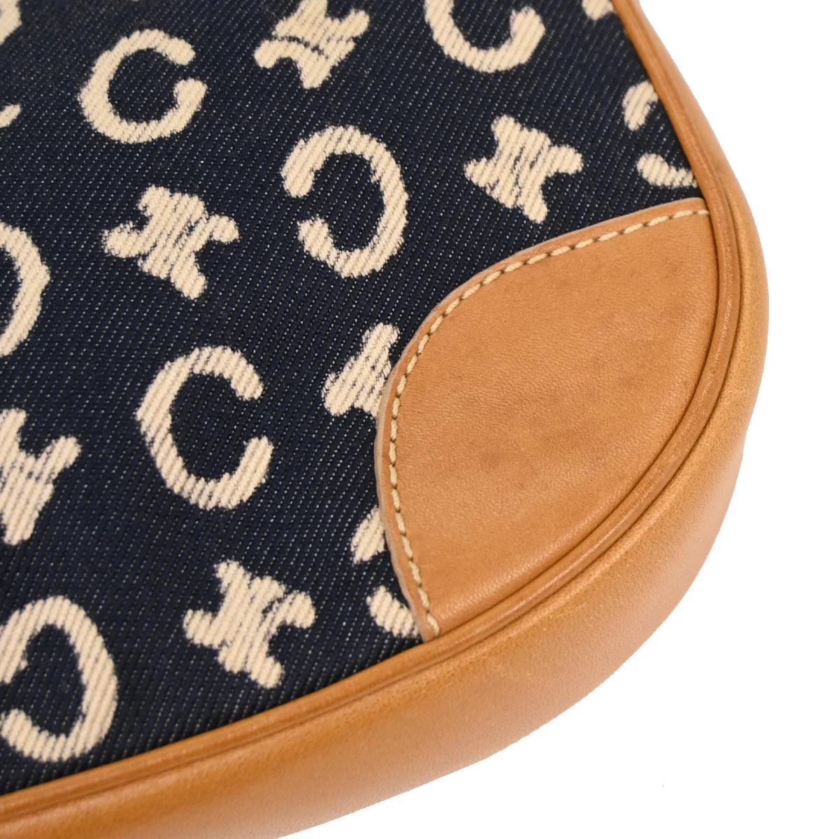 Celine Navy Cotton Macadam C Handbag - Image 3