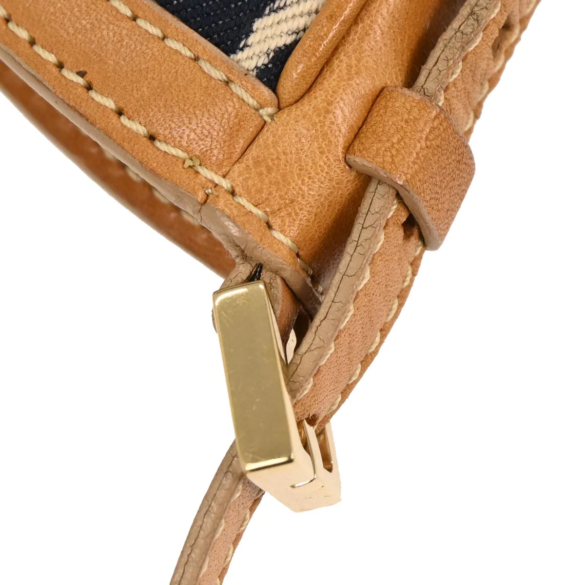 Celine Navy Cotton Macadam C Handbag - Image 4