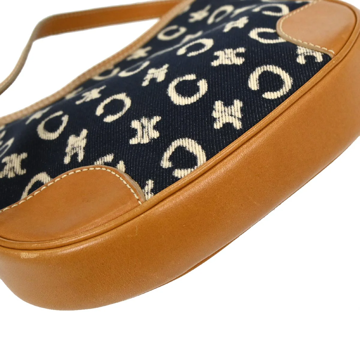 Celine Navy Cotton Macadam C Handbag - Image 6
