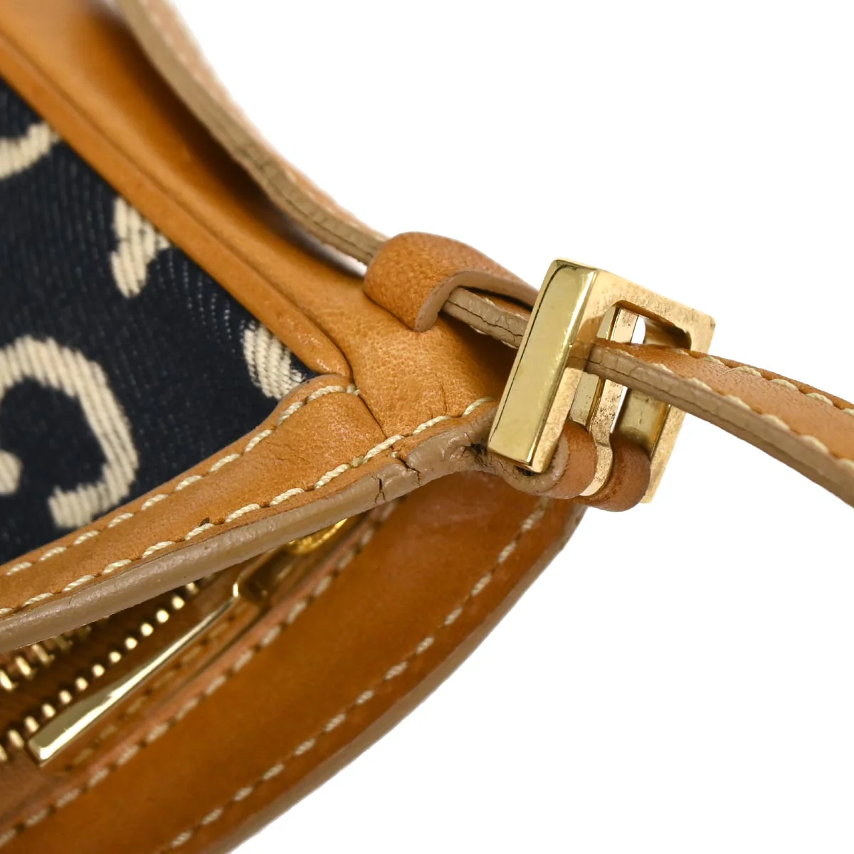 Celine Navy Cotton Macadam C Handbag - Image 9