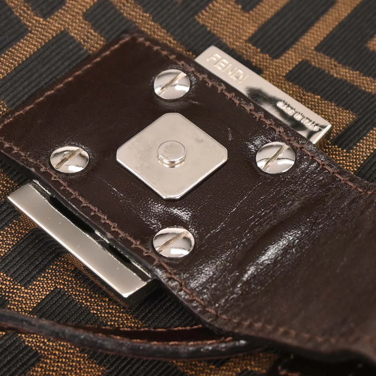 Fendi Brown Canvas Zucca Handbag - Image 10