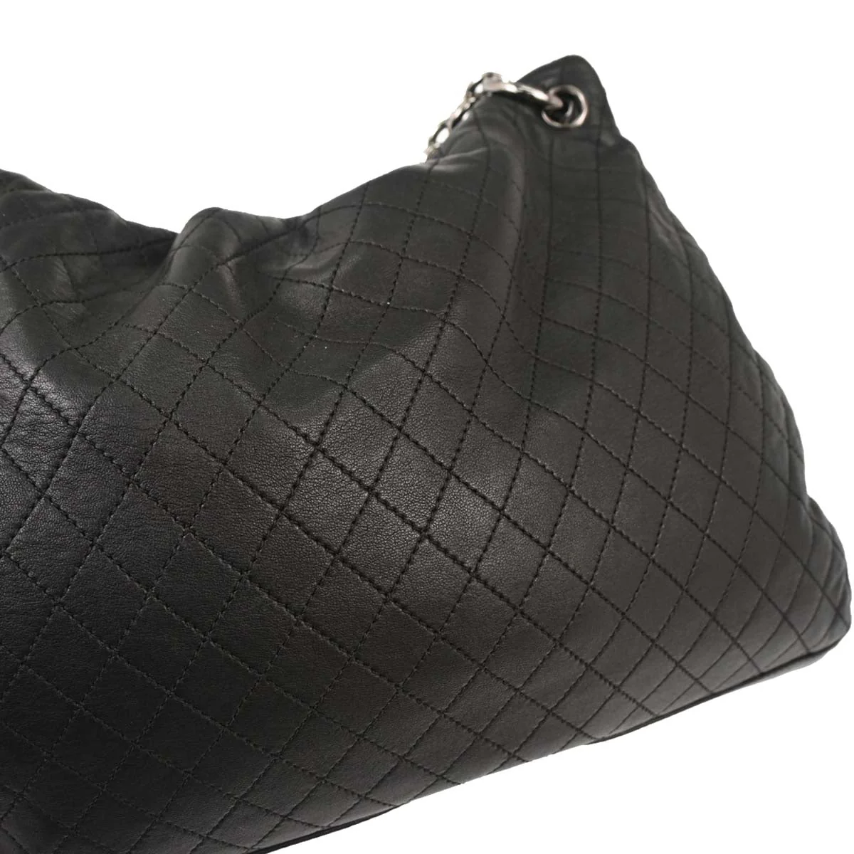 Chanel 2006-2008 Black Lambskin Chain Handbag - Image 4