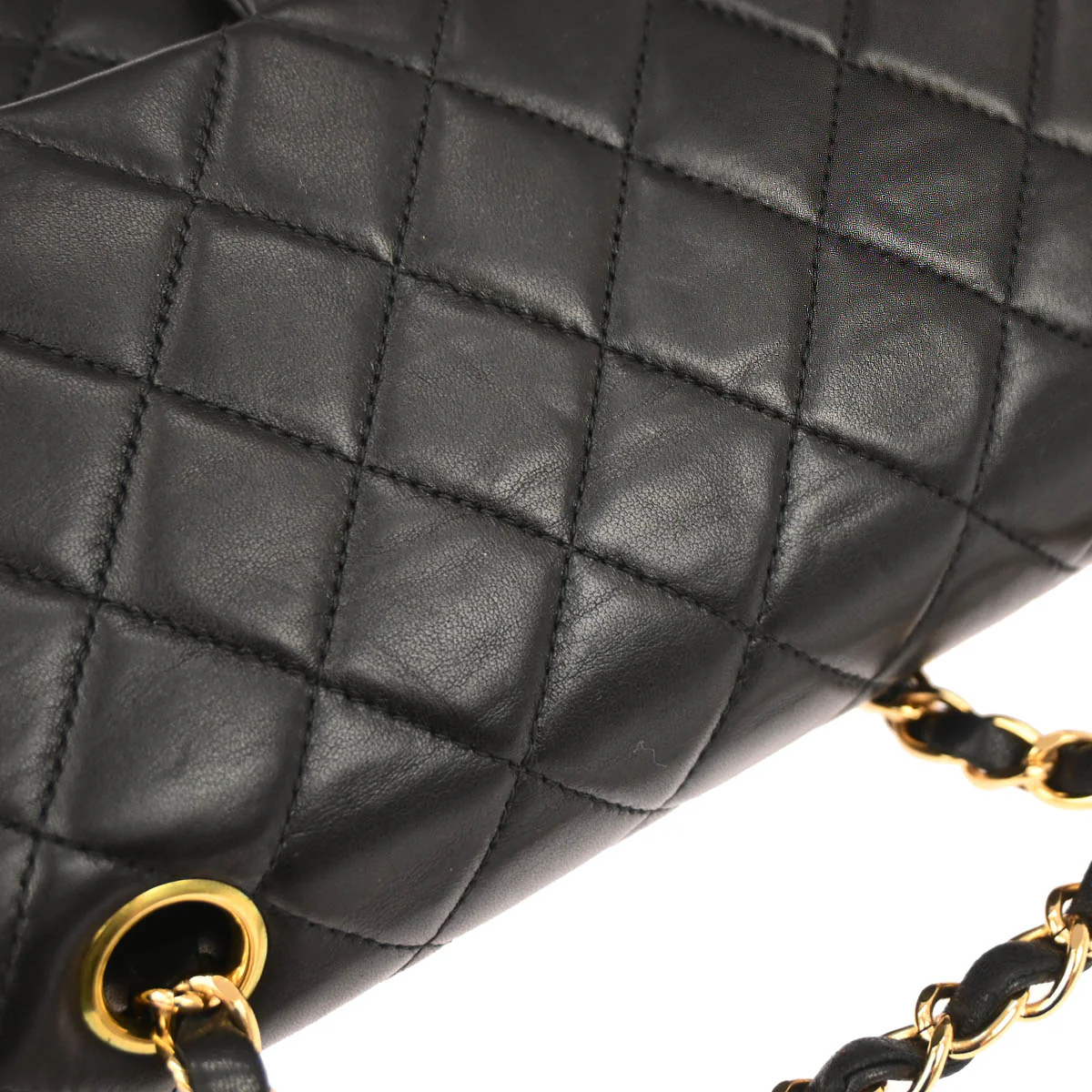Chanel 2000-2002 Black Lambskin Medium Classic Double Flap Shoulder Bag - Image 5