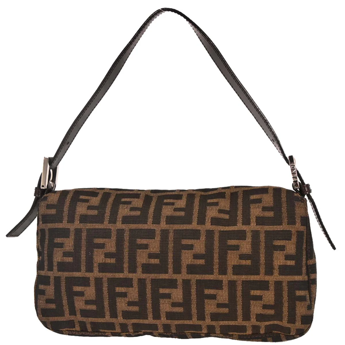 Fendi Brown Canvas Zucca Baguette Handbag - Image 2