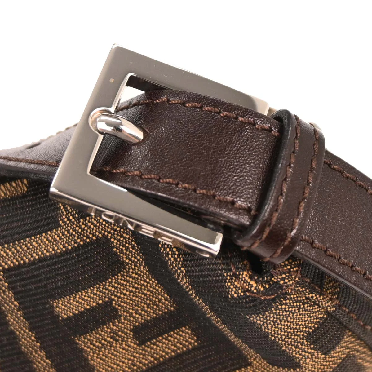 Fendi Brown Canvas Zucca Baguette Handbag - Image 3
