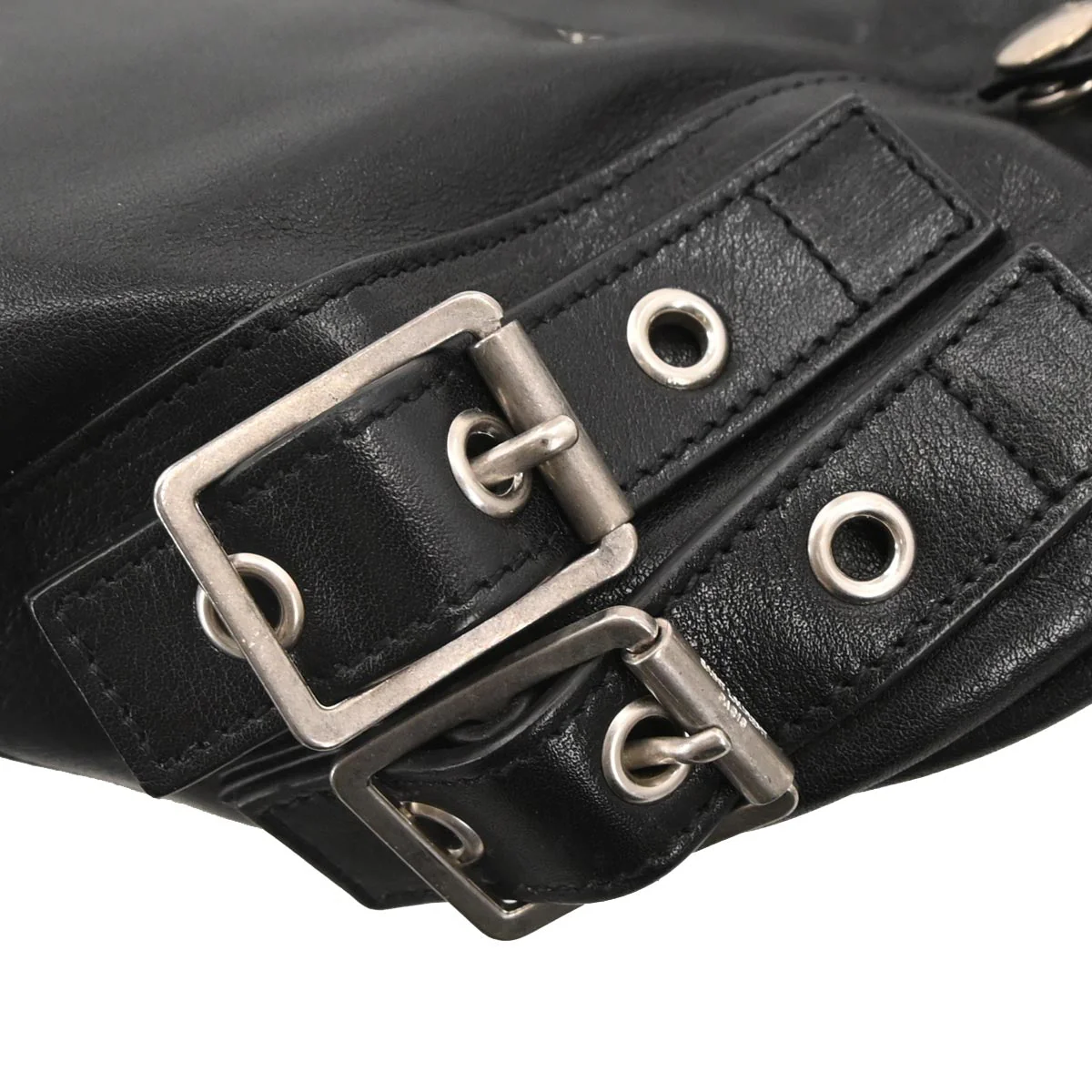 Saint Laurent Black Leather Rider Bucket Bag Shoulder Bag - Image 3