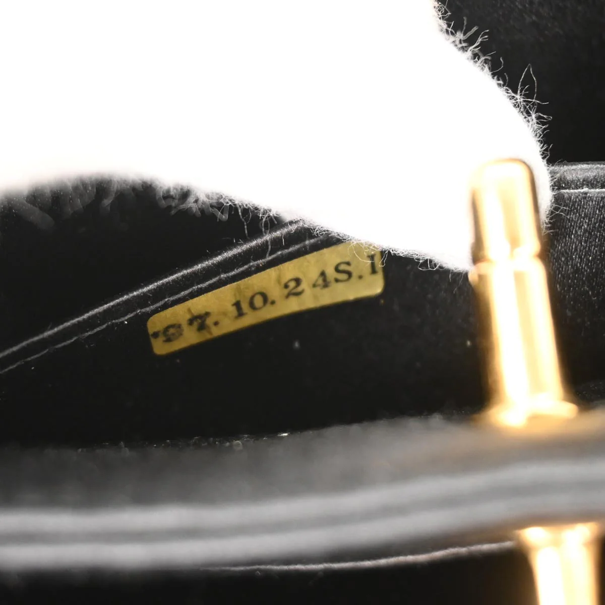 Chanel Black Satin Lace Handbag - Image 8